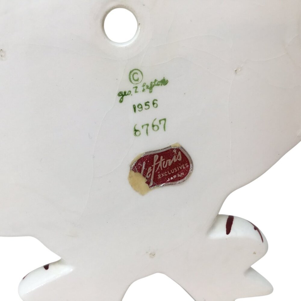 Lefton 6767 Miss Dainty Wall Pocket 1956 Vintage Vase HTF Blond Girl Bonnet Bow - Picture 7 of 9